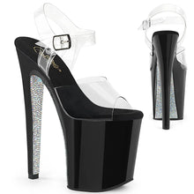 Load image into Gallery viewer, Tacones Pleaser XTREME-808CRS Transparente Negro Plata