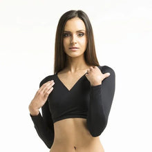 Carregar imagem no visualizador da galeria, Top Poledancerka BAILARINA manga larga NEGRO - VIVE POLE