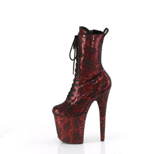 Carregar imagem no visualizador da galeria, Botas de pole dance PLEASER FLAMINGO 1040 SPF RED SNAKE