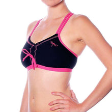 Cargar imagen en el visor de la galería, Top deportivo Nella con copas ajustables Dragonfly - black / pink
