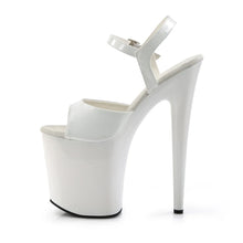 Carregar imagem no visualizador da galeria, Sandálias Pole Dance Pleaser Flamingo-809 – Verniz Branco 24/48 Hrs
