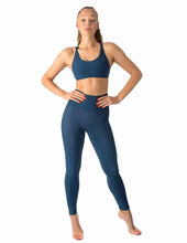 Load image into Gallery viewer, High waist yoga leggings Adele | Leggings | Color: petrol | Yoga Leggings | Dragonfly Pole Wear and Bikram Hot Yoga Clothes
