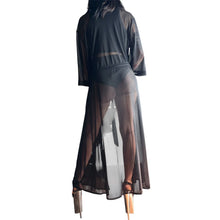 Cargar imagen en el visor de la galería, Kimono Largo Transparente Negro
