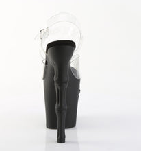 Carregar imagem no visualizador da galeria, Sandália Pleaser Rapture-808 Transparente e Preta | Vive Pole

