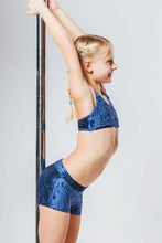 Cargar imagen en el visor de la galería, Girls' Sports Bra Xenia | Activewear | Color: blue velvet | Girl's sports bra | Dětská sportovní podprsenka | Dívčí sportovní podprsenka | Madchen Sport BH | Brassiere sport entfants | Dragonfly Pole Dance Clothes and Bikram Hot Yoga Outfit
