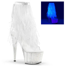 Load image into Gallery viewer, Tacones Pleaser ADORE-1017MFF Transparente Blanco Marabou
