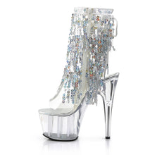 Carregar imagem no visualizador da galeria, Tacones Pleaser ADORE-1017SQF Transparente Plata Holo
