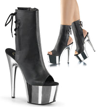 Cargar imagen en el visor de la galería, Botas Pleaser ADORE-1018 - Negro piel sintética / Cromo plata
