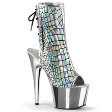 Load image into Gallery viewer, Tacones Pleaser ADORE-1018HG Plata Hologram Ostrich
