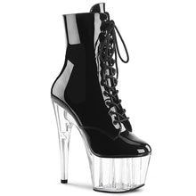 Cargar imagen en el visor de la galería, Botas Pleaser ADORE-1020 - Negro charol / Transparente

