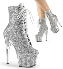 Load image into Gallery viewer, Tacones Pleaser ADORE-1020G Plata Purpurina
