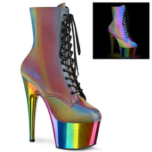 Carregar imagem no visualizador da galeria, Tacones Pleaser ADORE-1020RC-REFL Rainbow Reflective Cromo

