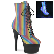 Cargar imagen en el visor de la galería, Tacones Pleaser ADORE-1020REFL-02 Rainbow Reflective Negro

