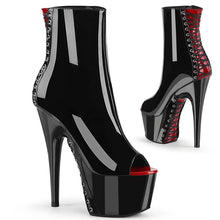 Load image into Gallery viewer, Tacones Pleaser ADORE-1025 Negro Rojo Charol
