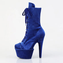 Load image into Gallery viewer, Tacones Pleaser ADORE-1045VEL Navy Azul Velvet
