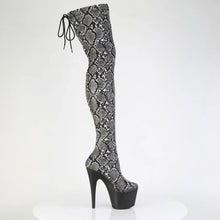Cargar imagen en el visor de la galería, Tacones Pleaser ADORE-3008SP-BT Gris Negro Snake
