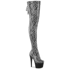Cargar imagen en el visor de la galería, Tacones Pleaser ADORE-3008SP-BT Gris Negro Snake
