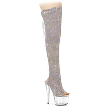 Cargar imagen en el visor de la galería, Tacones Pleaser ADORE-3019C-RS Plata Faux Suede
