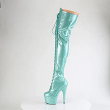 Cargar imagen en el visor de la galería, Tacones Pleaser ADORE-3020GP Aguamarina Purpurina Charol

