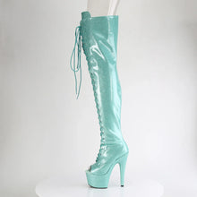 Cargar imagen en el visor de la galería, Tacones Pleaser ADORE-3021GP Aguamarina Purpurina Charol
