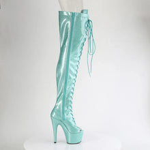 Cargar imagen en el visor de la galería, Tacones Pleaser ADORE-3021GP Aguamarina Purpurina Charol
