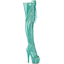 Cargar imagen en el visor de la galería, Tacones Pleaser ADORE-3021GP Aguamarina Purpurina Charol
