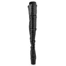 Cargar imagen en el visor de la galería, Botas Pleaser ADORE-3028 - Negro piel sintética elástica / Negro mate
