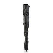 Cargar imagen en el visor de la galería, Botas Pleaser ADORE-3028 - Negro piel sintética elástica / Negro mate
