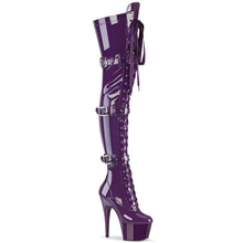 Cargar imagen en el visor de la galería, Botas Pleaser ADORE-3028 - Morado charol elástico / Morado
