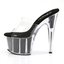 Carregar imagem no visualizador da galeria, Tacones Pleaser ADORE-701G Transparente Negro Gltr
