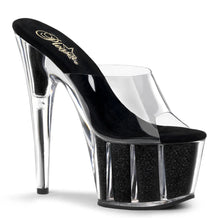 Carregar imagem no visualizador da galeria, Tacones Pleaser ADORE-701G Transparente Negro Gltr

