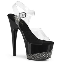 Cargar imagen en el visor de la galería, Tacones Pleaser ADORE-708-3 Transparente Negro Pewter
