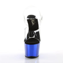 Cargar imagen en el visor de la galería, Tacones Pleaser ADORE-708 Transparente Azul Cromo
