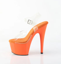 Load image into Gallery viewer, Tacones Pleaser ADORE-708 Transparente Naranja
