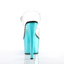 Cargar imagen en el visor de la galería, Tacones Pleaser ADORE-708 Transparente Turquoise Cromo
