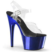 Cargar imagen en el visor de la galería, Tacones Pleaser ADORE-708 Transparente Azul Cromo
