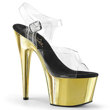 Cargar imagen en el visor de la galería, Tacones Pleaser ADORE-708 Transparente Dorado Cromo
