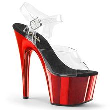 Cargar imagen en el visor de la galería, Tacones Pleaser ADORE-708 Transparente Rojo Cromo
