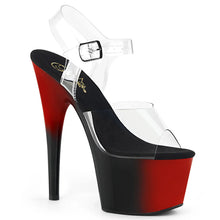 Load image into Gallery viewer, Tacones Pleaser ADORE-708BR Transparente Rojo Negro
