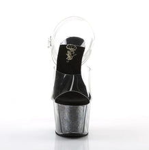 Load image into Gallery viewer, Tacones Pleaser ADORE-708G Transparente Negro Purpurina
