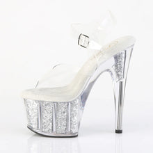 Carregar imagem no visualizador da galeria, Tacones Pleaser ADORE-708G Transparente Plata Purpurina
