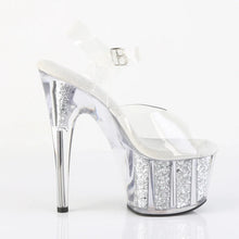 Carregar imagem no visualizador da galeria, Tacones Pleaser ADORE-708G Transparente Plata Purpurina
