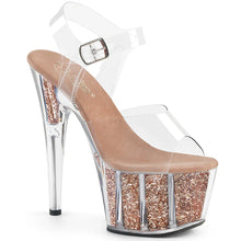 Cargar imagen en el visor de la galería, Tacones Pleaser ADORE-708G Transparente Oro Rosa
