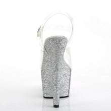 Load image into Gallery viewer, Tacones Pleaser ADORE-708HMG Transparente Plata Purpurina
