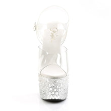 Cargar imagen en el visor de la galería, Tacones Pleaser ADORE-708MR-5 Transparente Blanco Plata
