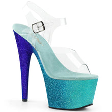 Carregar imagem no visualizador da galeria, Tacones Pleaser ADORE-708OMBRE Transparente Aguamarina Azul
