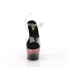 Load image into Gallery viewer, Tacones Pleaser ADORE-708SS Transparente Negro Rosa
