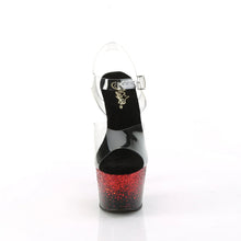 Load image into Gallery viewer, Tacones Pleaser ADORE-708SS Transparente Negro Rojo
