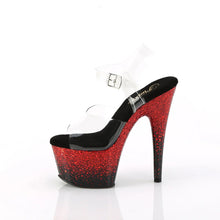 Load image into Gallery viewer, Tacones Pleaser ADORE-708SS Transparente Negro Rojo
