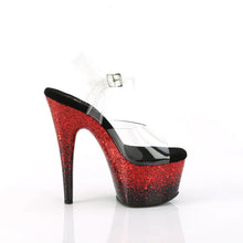 Load image into Gallery viewer, Tacones Pleaser ADORE-708SS Transparente Negro Rojo
